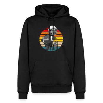 Football Américain Rétro Vintage - Sweat à capuche Premium bio Homme - noir - Devant - Nico (187cm)