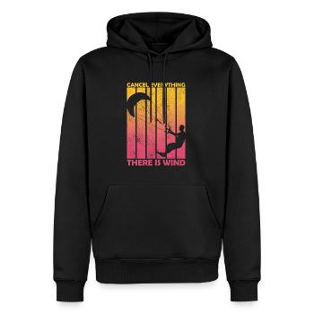 Alles abbrechen Es gibt Wind Lustiges Kitesurfen - Männer Premium Bio Hoodie - Schwarz - Vorne - Nico (187cm)
