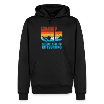 J’étais normal avant le kitesurf drôle de kitesurf - Sweat à capuche Premium bio Homme - noir - Devant - Nico (187cm)