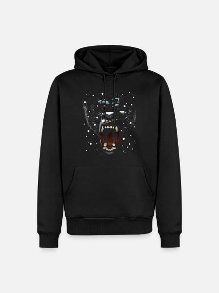 Gorilla schneit - Männer Premium Bio Hoodie - Schwarz