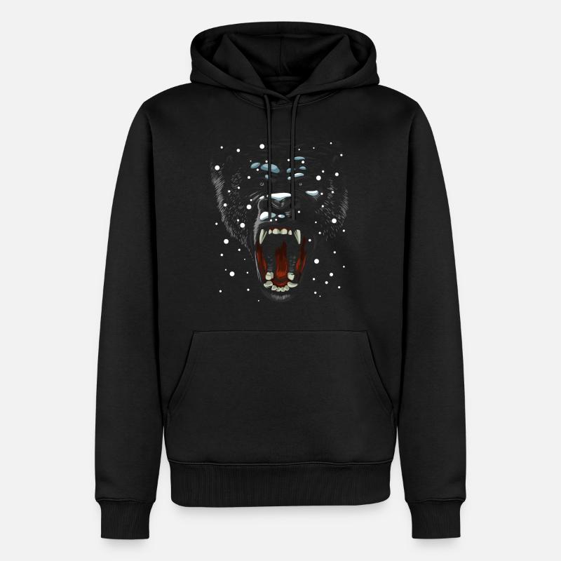 Gorilla schneit - Männer Premium Bio Hoodie - Schwarz
