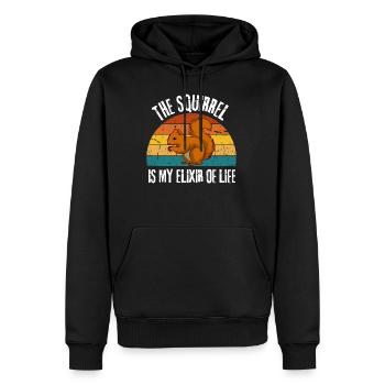 Wald Tier Lustiges Geschenk Retro Eichhörnchen - Männer Premium Bio Hoodie - Schwarz - Vorne - Nico (187cm)