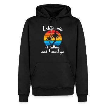 Palm Summer Funny Cadeau Rétro Californie - Sweat à capuche Premium bio Homme - noir - Devant - Nico (187cm)