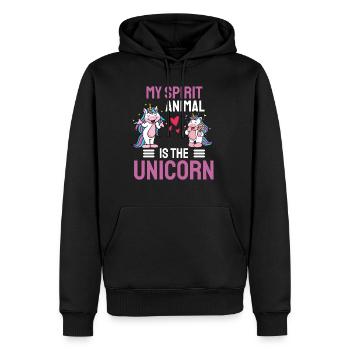 Einhörner Mein spirituelles Tier ist das Einhorn - Männer Premium Bio Hoodie - Schwarz - Vorne - Nico (187cm)