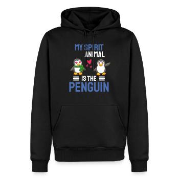 Zoo Tier Mein spirituelles Tier ist der Pinguin - Männer Premium Bio Hoodie - Schwarz - Vorne - Nico (187cm)