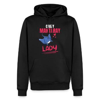 Verrückte Mantarochen Lady Frauen Geschenk Rochen - Männer Premium Bio Hoodie - Schwarz - Vorne - Nico (187cm)