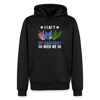 Ich kann nicht Lustiges Geschenk Ozean Mantarochen - Männer Premium Bio Hoodie - Schwarz - Vorne - Nico (187cm)