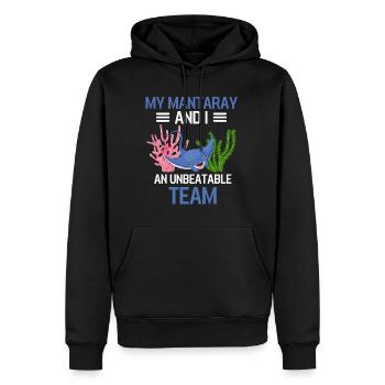 Mein Mantarochen und ich Zoo Tier Lustiges Rochen - Männer Premium Bio Hoodie - Schwarz - Vorne - Nico (187cm)