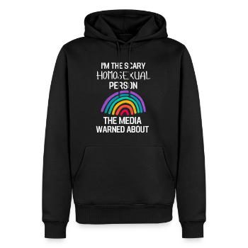 Rainbow Queer LGBT Gay Pride Gift LGBTQ - Sweat à capuche Premium bio Homme - noir - Devant - Nico (187cm)