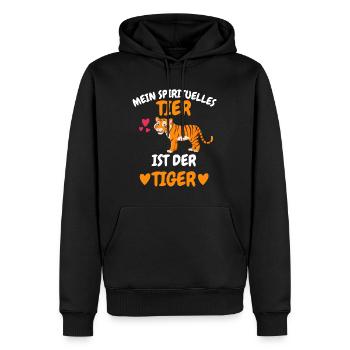 Mein spirituelles Tier Geschenk Lustiges Tiger - Männer Premium Bio Hoodie - Schwarz - Vorne - Nico (187cm)