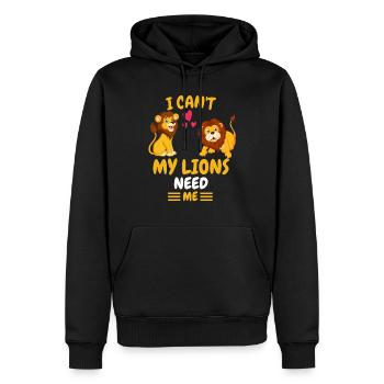 Animal Lovers Africa Safari Animal Gift Lion - Men’s Premium Organic Hoodie - black - Front - Nico (187cm)