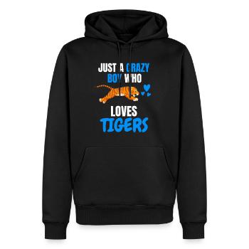 Dschungel Tier Jungen Zoo Tier Geschenk Tiger - Männer Premium Bio Hoodie - Schwarz - Vorne - Nico (187cm)