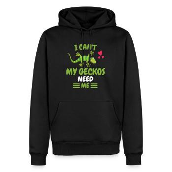 Lizard Animal Lovers Zoo Animal Gift Gecko - Men’s Premium Organic Hoodie - black - Front - Nico (187cm)