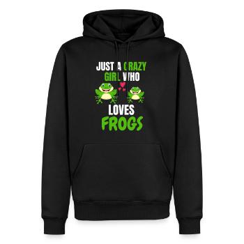 Animal Lovers Girl Toad Animal Gift Frog - Men’s Premium Organic Hoodie - black - Front - Nico (187cm)
