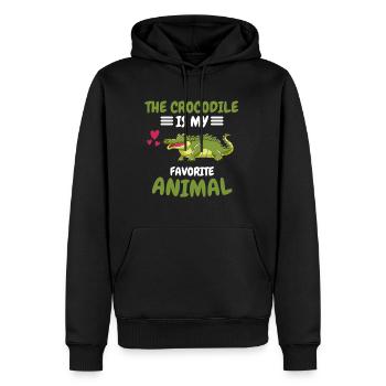 Animal préféré Amphibiens Animal Cadeau Crocodile - Sweat à capuche Premium bio Homme - noir - Devant - Nico (187cm)