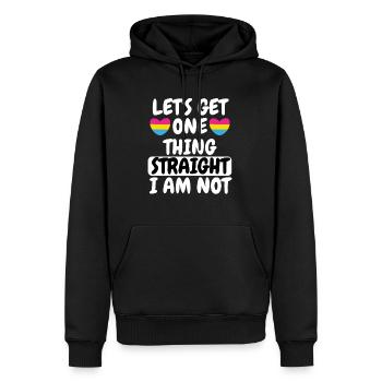 LGBT Pan Pride Pan Heart Gift Pansexual - Men’s Premium Organic Hoodie - black - Front - Nico (187cm)