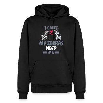 Ich kann nicht Afrika Tier Lustiges Geschenk Zebra - Männer Premium Bio Hoodie - Schwarz - Vorne - Nico (187cm)