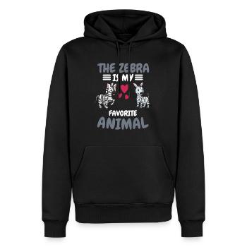 Animal préféré Afrique Animal Drôle Cadeau Zèbre - Sweat à capuche Premium bio Homme - noir - Devant - Nico (187cm)