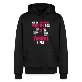 Tierliebhaber Mädchen Lustiges Geschenk Zebra - Männer Premium Bio Hoodie - Schwarz - Vorne - Nico (187cm)