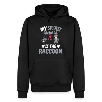 Mein spirituelles Tier Wald Tier Geschenk Waschbär - Männer Premium Bio Hoodie - Schwarz - Vorne - Nico (187cm)