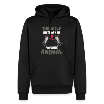 Animal préféré Animal Forest Animal Funny Gift Wolf - Sweat à capuche Premium bio Homme - noir - Devant - Nico (187cm)