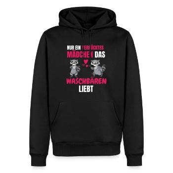 Trash Panda Mädchen Lustiges Geschenk Waschbär - Männer Premium Bio Hoodie - Schwarz - Vorne - Nico (187cm)