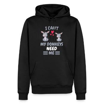 Je ne peux pas fermier animal drôle cadeau âne - Sweat à capuche Premium bio Homme - noir - Devant - Nico (187cm)