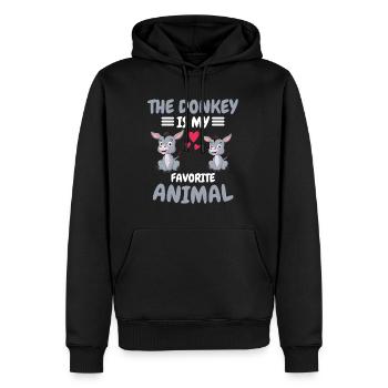 Animalier préféré Animal Cadeau Drôle Âne - Sweat à capuche Premium bio Homme - noir - Devant - Nico (187cm)
