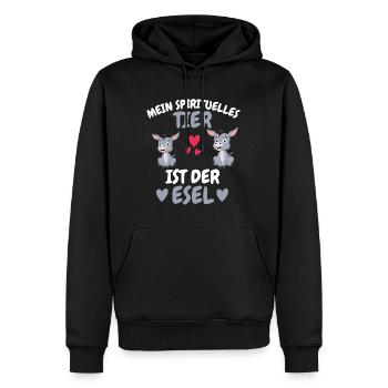 Bauernhof Tier Spirituelles Tier Geschenk Esel - Männer Premium Bio Hoodie - Schwarz - Vorne - Nico (187cm)