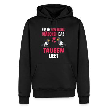 Taubenrennen Vogel Mädchen Lustiges Geschenk Taube - Männer Premium Bio Hoodie - Schwarz - Vorne - Nico (187cm)