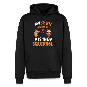 Mon don animal spirituel Écureuil de la nature - Sweat à capuche Premium bio Homme - noir - Devant - Nico (187cm)