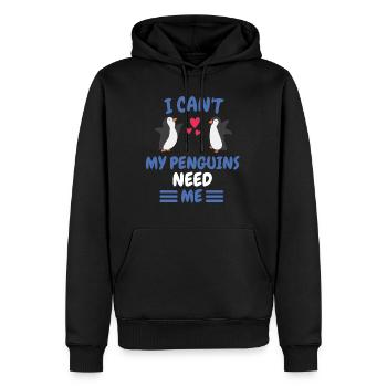 Je ne peux pas offrir un pingouin animal à l’Antarctique - Sweat à capuche Premium bio Homme - noir - Devant - Nico (187cm)