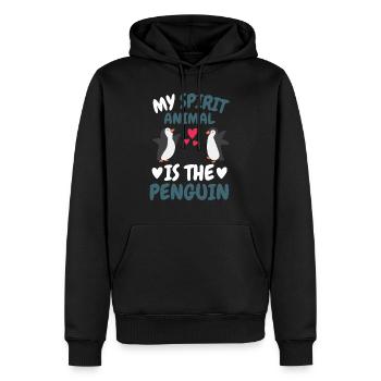 Mein spirituelles Tier Geschenk Vogel Pinguin - Männer Premium Bio Hoodie - Schwarz - Vorne - Nico (187cm)