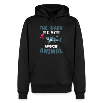Lieblingstier Raubtier Ozean Tier Geschenk Hai - Männer Premium Bio Hoodie - Schwarz - Vorne - Nico (187cm)