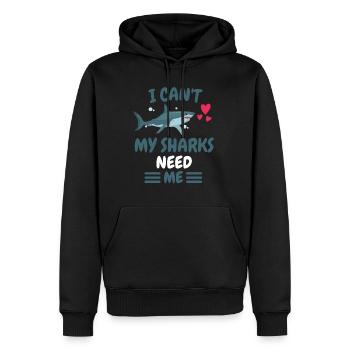 Je ne peux pas animal cadeau drôle requin prédateur - Sweat à capuche Premium bio Homme - noir - Devant - Nico (187cm)