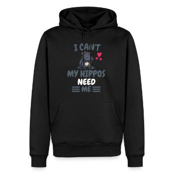 Ich kann nicht Afrika Tier Hippo Geschenk Nilpferd - Männer Premium Bio Hoodie - Schwarz - Vorne - Nico (187cm)