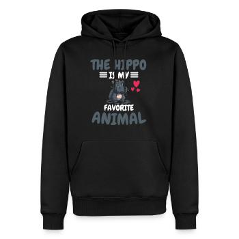 Animal préféré Afrique Zoo Animal Cadeau Hippopotame - Sweat à capuche Premium bio Homme - noir - Devant - Nico (187cm)
