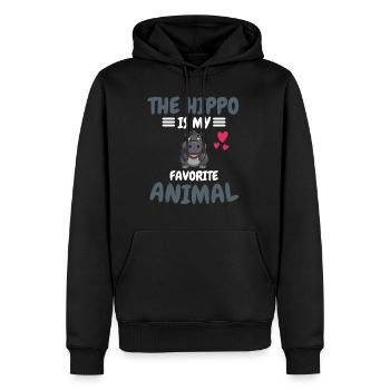 Animal préféré Hippo Lover Cadeau Hippopotame - Sweat à capuche Premium bio Homme - noir - Devant - Nico (187cm)