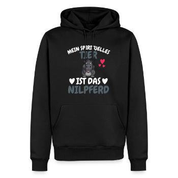 Hippo Afrika Tier Lustiges Geschenk Nilpferd - Männer Premium Bio Hoodie - Schwarz - Vorne - Nico (187cm)