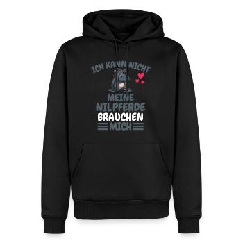 Afrika Tier Lustiges Nilpferd Geschenk Hippo - Männer Premium Bio Hoodie - Schwarz - Vorne - Nico (187cm)