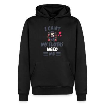 Animal Lovers Zoo Animal Funny Gift Sloth - Men’s Premium Organic Hoodie - black - Front - Nico (187cm)