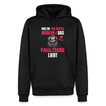 Tropisches Tier Lustiges Mädchen Geschenk Faultier - Männer Premium Bio Hoodie - Schwarz - Vorne - Nico (187cm)