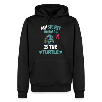 Mon don animal spirituel Ocean Turtle - Sweat à capuche Premium bio Homme - noir - Devant - Nico (187cm)