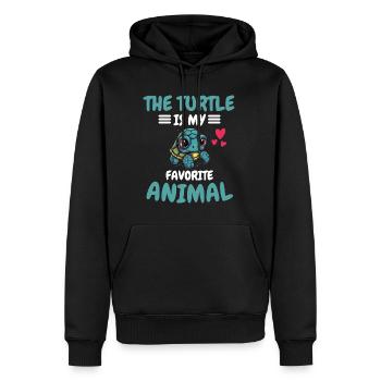 Animal préféré Océan Animal Cadeau Tortue - Sweat à capuche Premium bio Homme - noir - Devant - Nico (187cm)