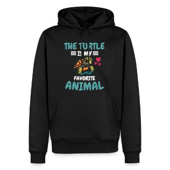 Animal animal préféré Animal Animal Cadeau Tortue - Sweat à capuche Premium bio Homme - noir - Devant - Nico (187cm)