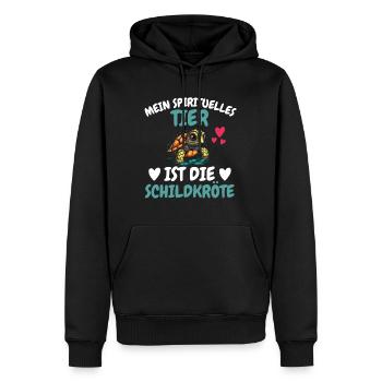Zootier Mein spirituelles Tier ist die Schildkröte - Männer Premium Bio Hoodie - Schwarz - Vorne - Nico (187cm)