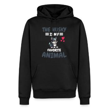 Chien animal préféré Pet Gift Husky - Sweat à capuche Premium bio Homme - noir - Devant - Nico (187cm)