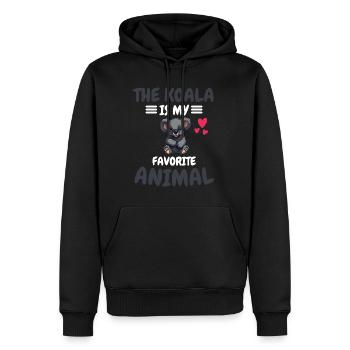 Animal préféré Australie Animal Gift Zoo Koala - Sweat à capuche Premium bio Homme - noir - Devant - Nico (187cm)