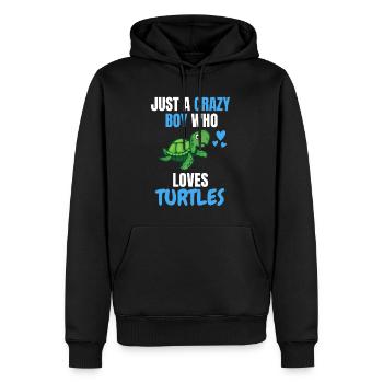 Verrückter Junge Meerestier Geschenk Schildkröte - Männer Premium Bio Hoodie - Schwarz - Vorne - Nico (187cm)