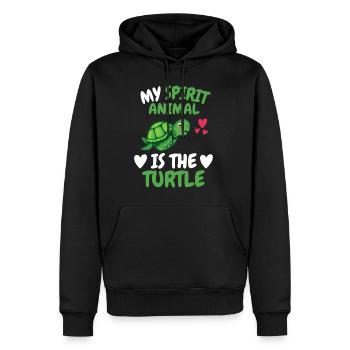 Mon don animal spirituel Ocean Turtle - Sweat à capuche Premium bio Homme - noir - Devant - Nico (187cm)